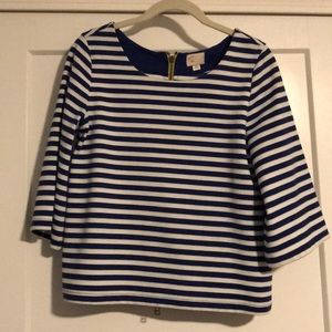 XS royal blue and white 9-H15 top from anthro
